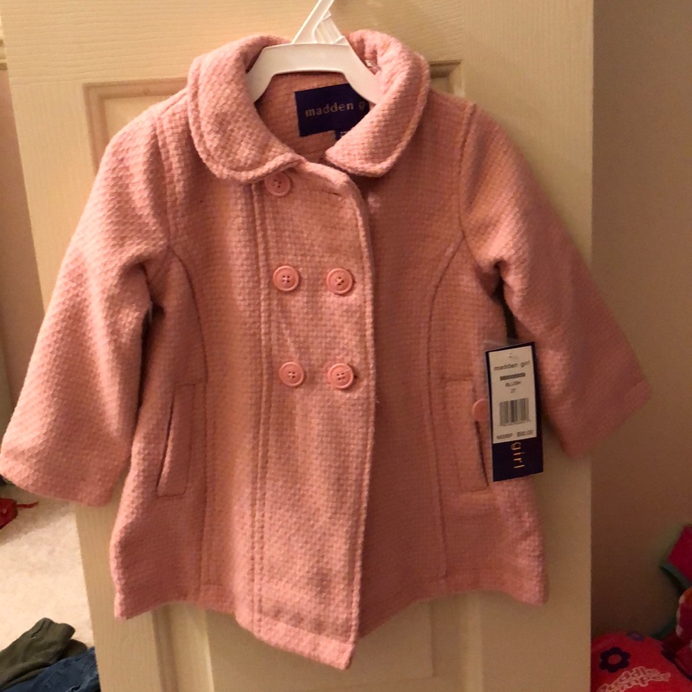 Pink toddler pea coat